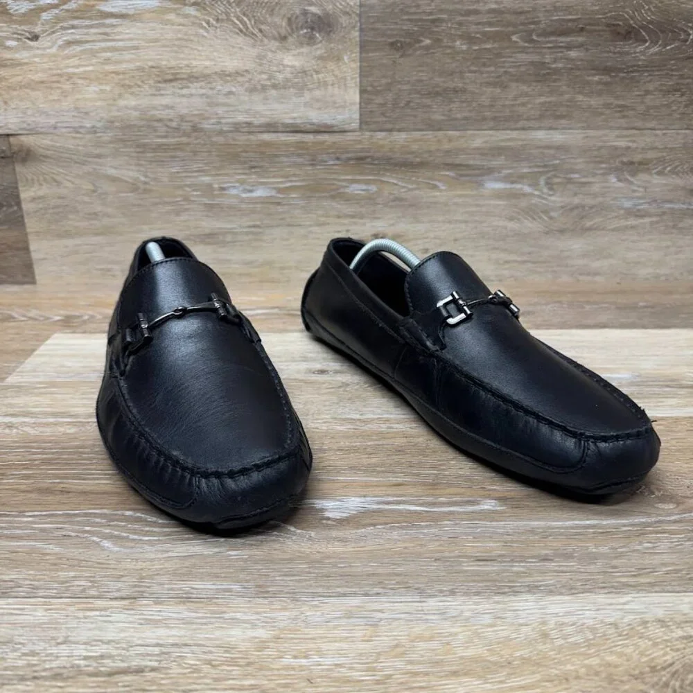 Cole Haan Wyatt Bit Drivers Black Leather Loafers Men's Size 10.5